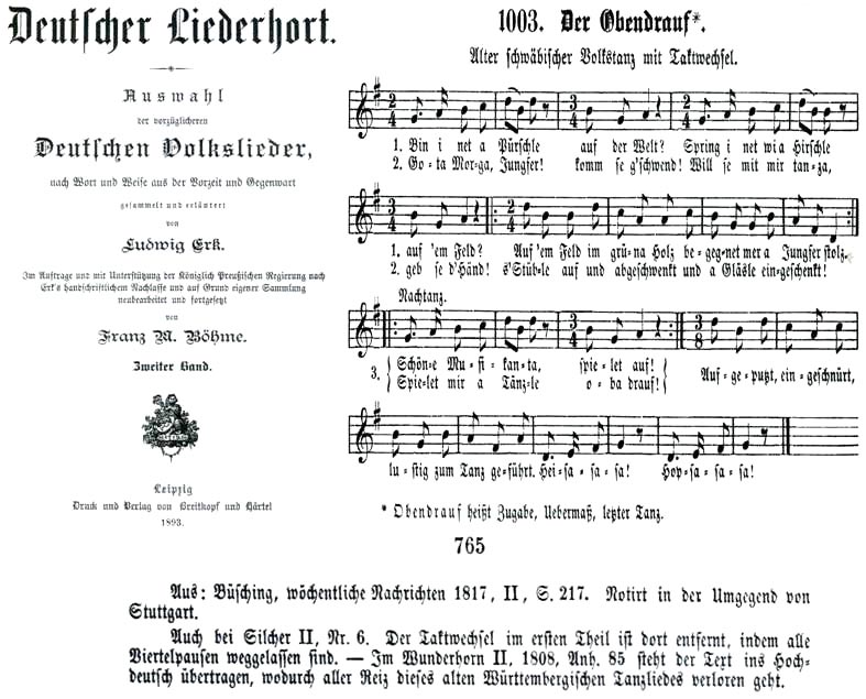 Seite 764 und 785, aus „Deutscher Liederhort“