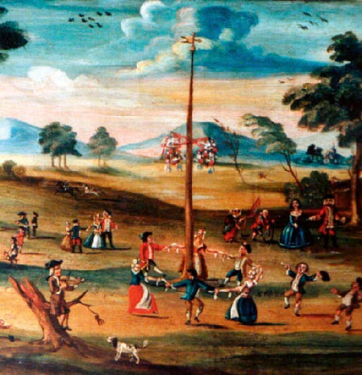 Tanz um den Maibaum in England um 1750.